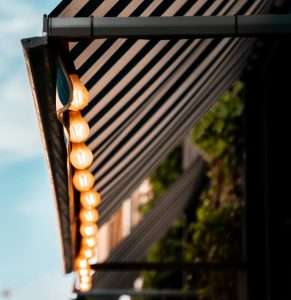string lights using tension rod no drill